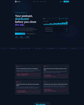 Airwave - Powerful Podcast Hosting Landing Page Template