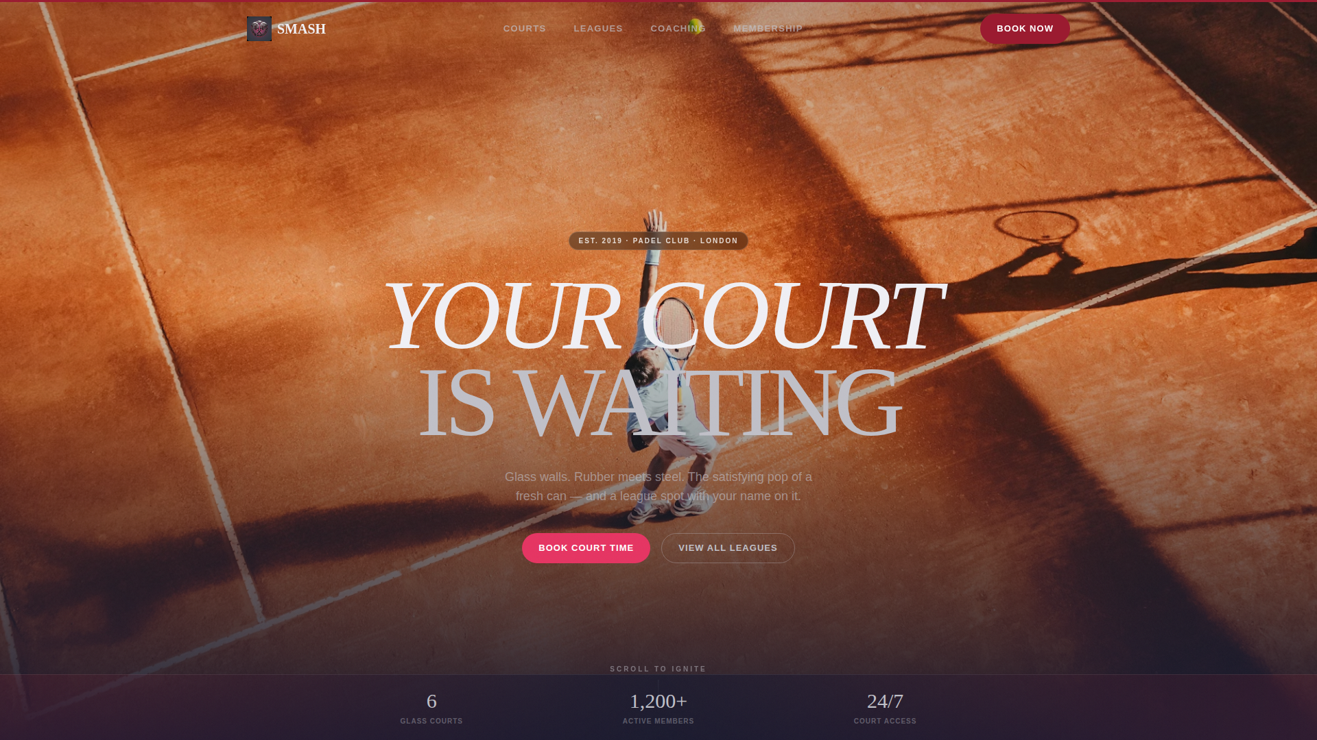 Padel Tennis Specialist Booking Website Template