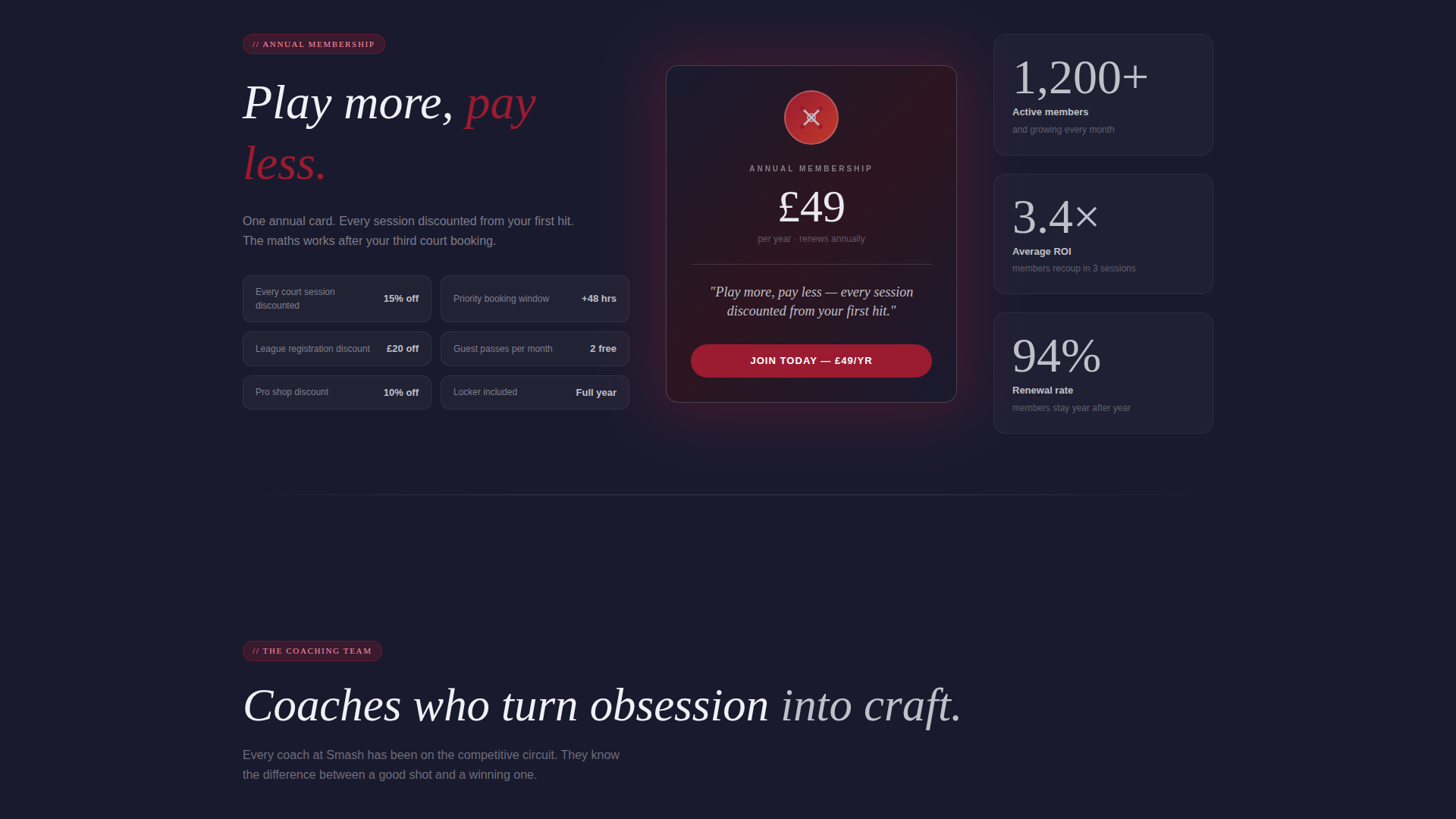 Padel Tennis Specialist Booking Website Template