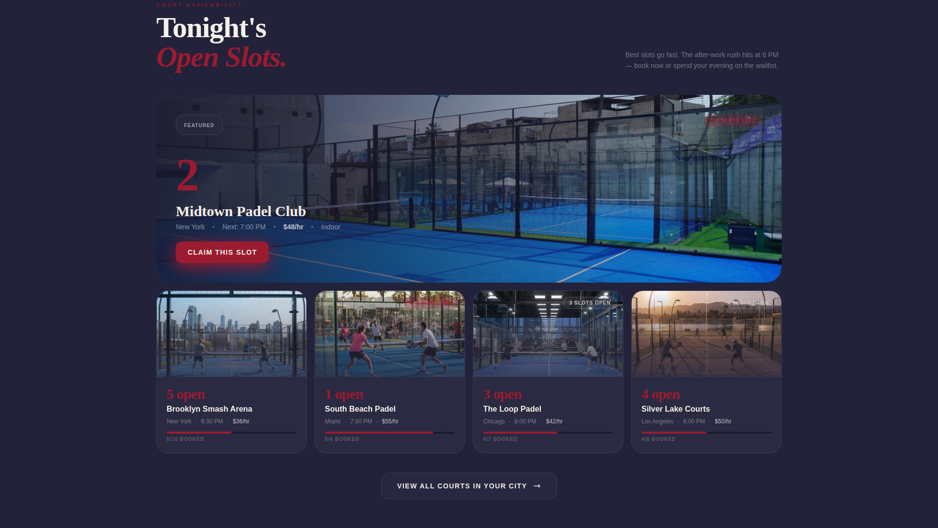 Padel Tennis Booking Website Template