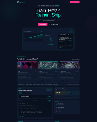 Gymnasium - Powerful Reinforcement Learning Landing Page Template