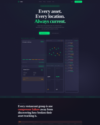 Ledger - Powerful Restaurant Asset Landing Page Template