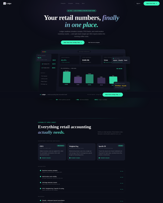 Ledger - Powerful Retail Accounting Landing Page Template