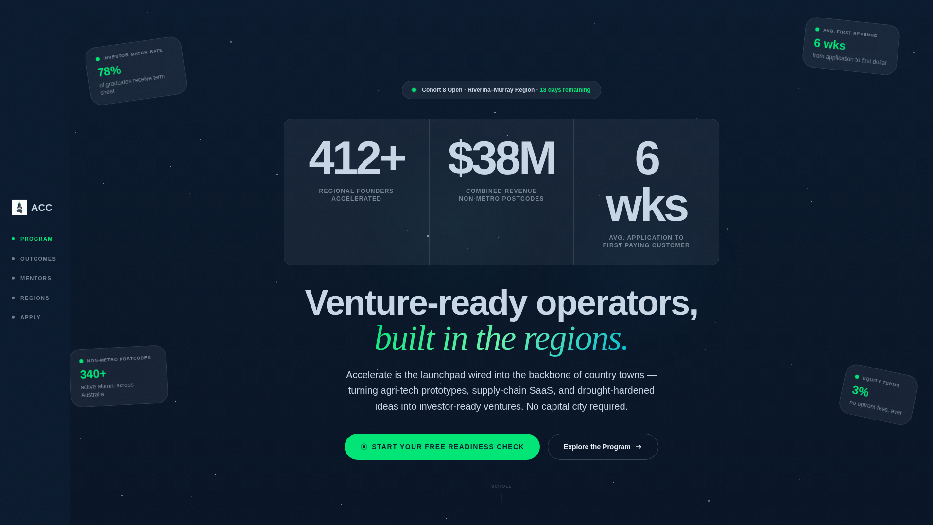 Rural & Regional Startup Accelerator Website Template