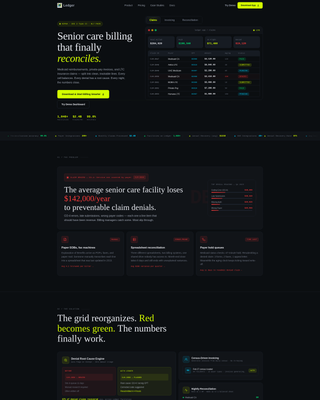 Ledger - Powerful Seniorcarebilling Landing Page Template