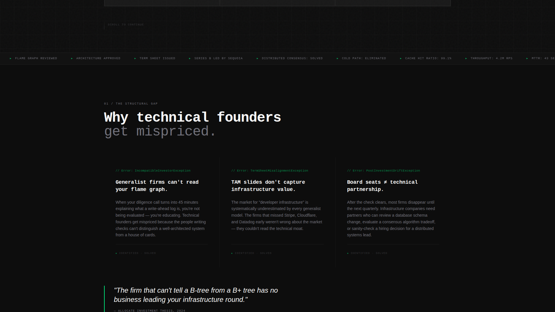 Pitch Deck & Investor Page Professional Website Template