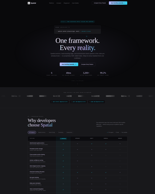 Immerse — XR Spatial Computing Landing Page Template
