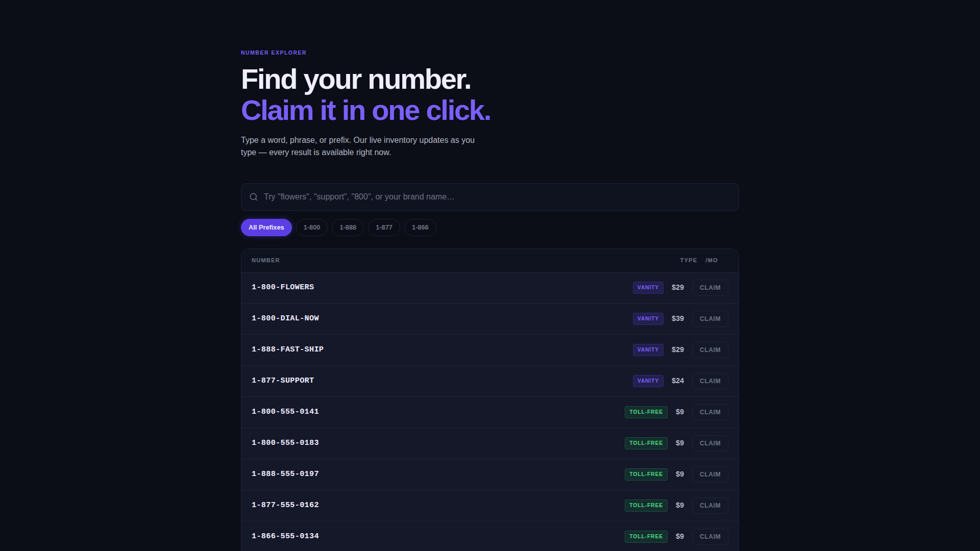 Dial - Electric Tollfree Landing Page Template