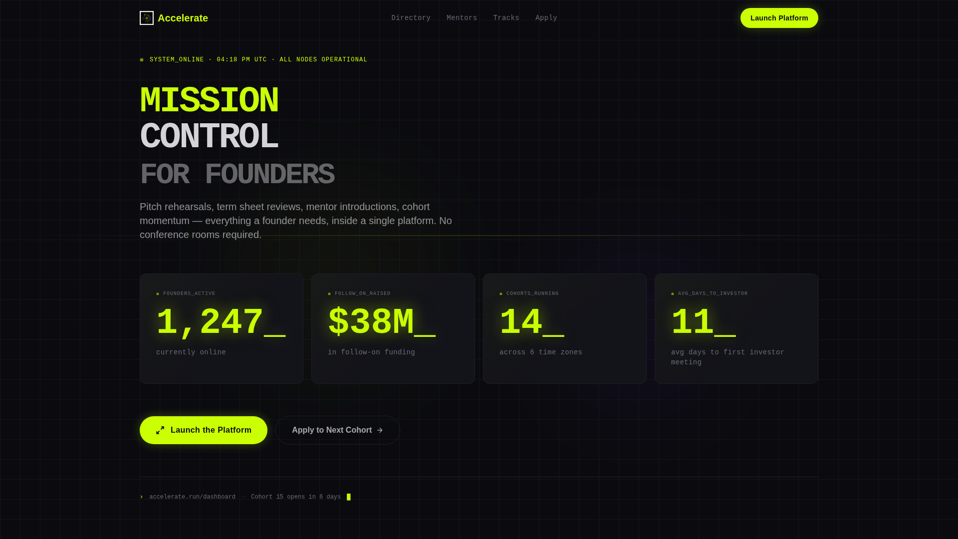 Virtual Accelerator Program Startup Directory Website Template