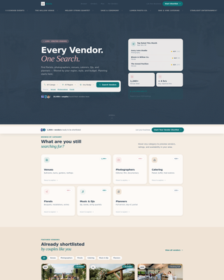 Wedding Vendor Directory Landing Page Template