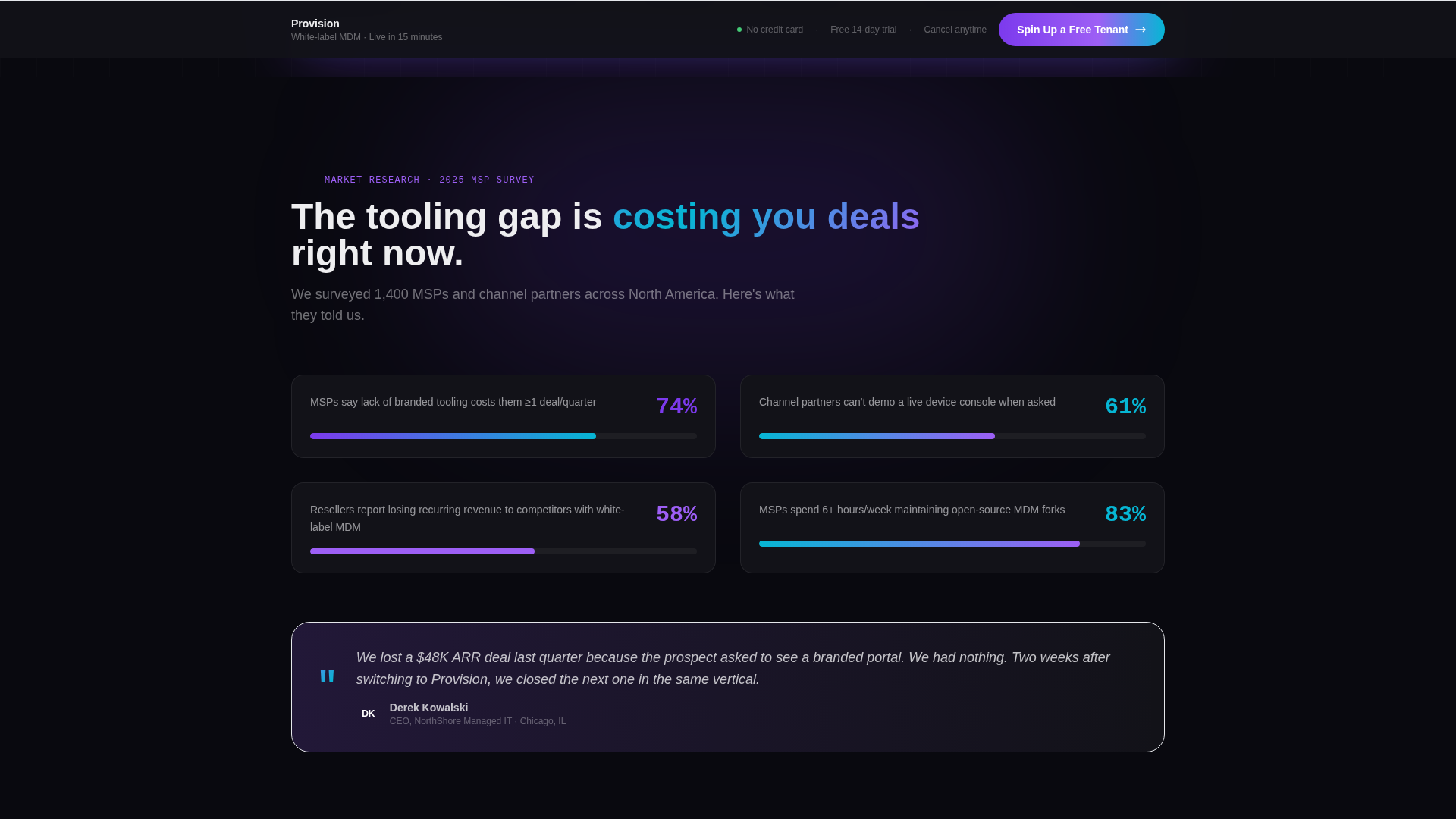 MDM Platform Landing Page Template