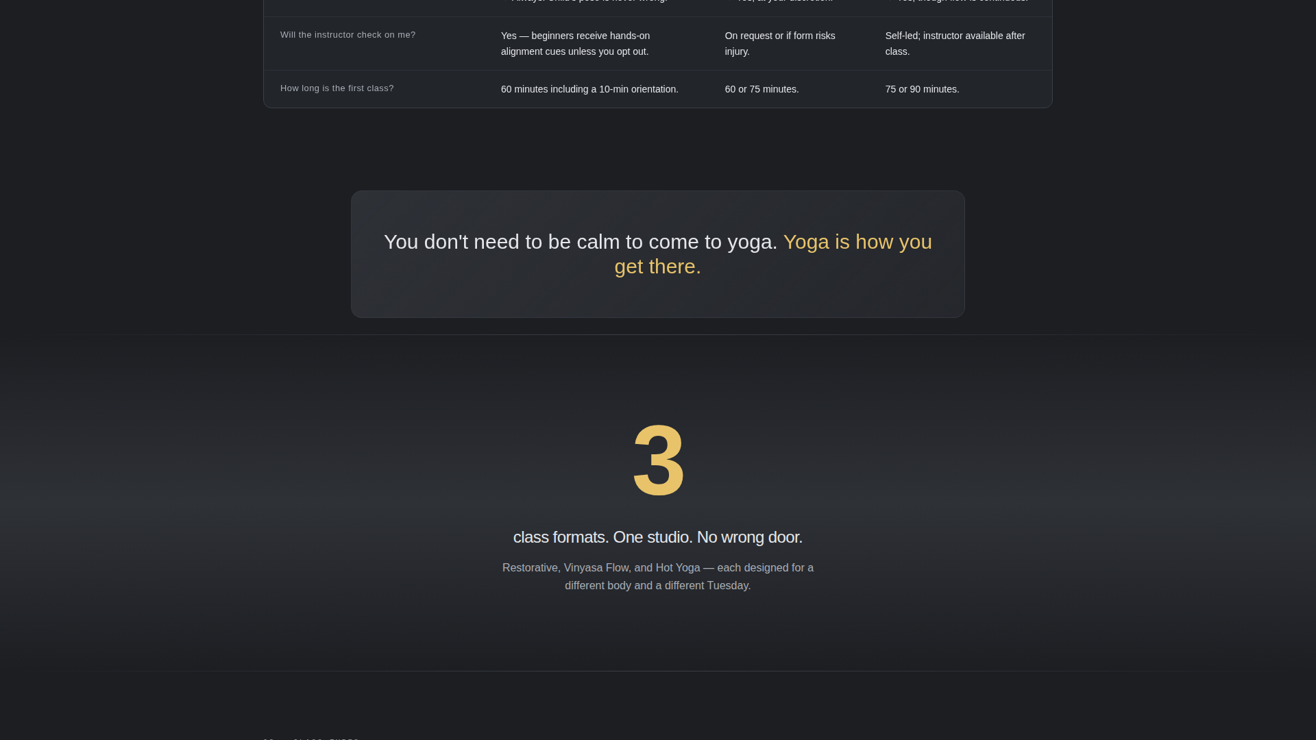 Yoga Studio Specialist Booking Website Template