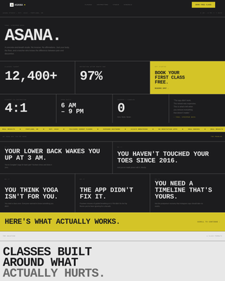 Asana - Brutalist Yoga Landing Page Template