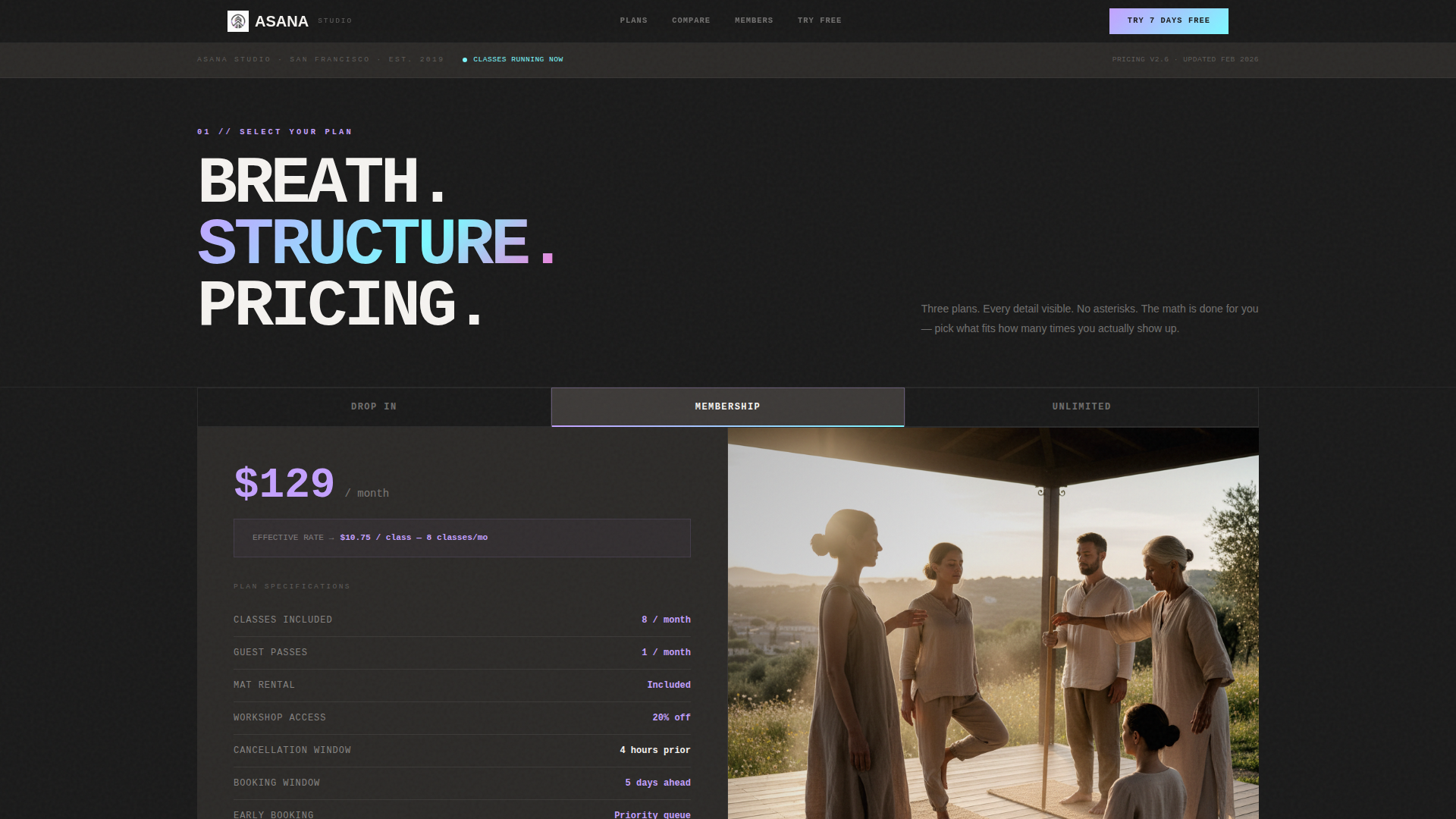 Yoga Studio Booking Website Template