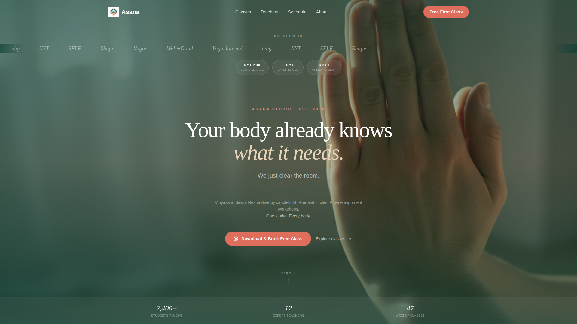 Yoga Studio Professional Website Template