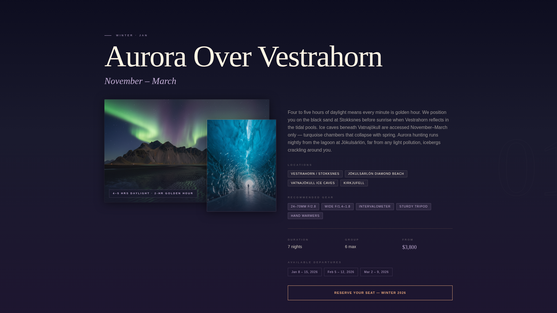 Iceland Travel Booking Website Template