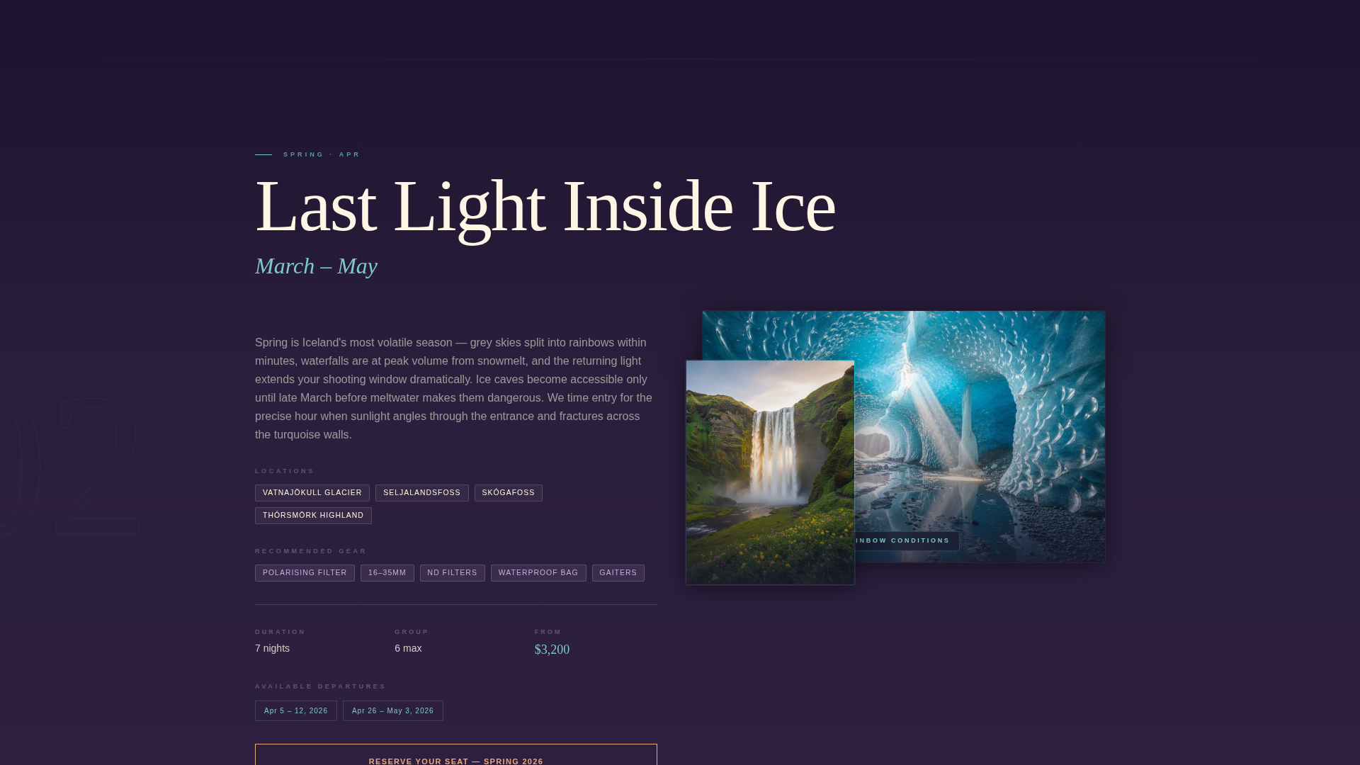 Iceland Travel Booking Website Template