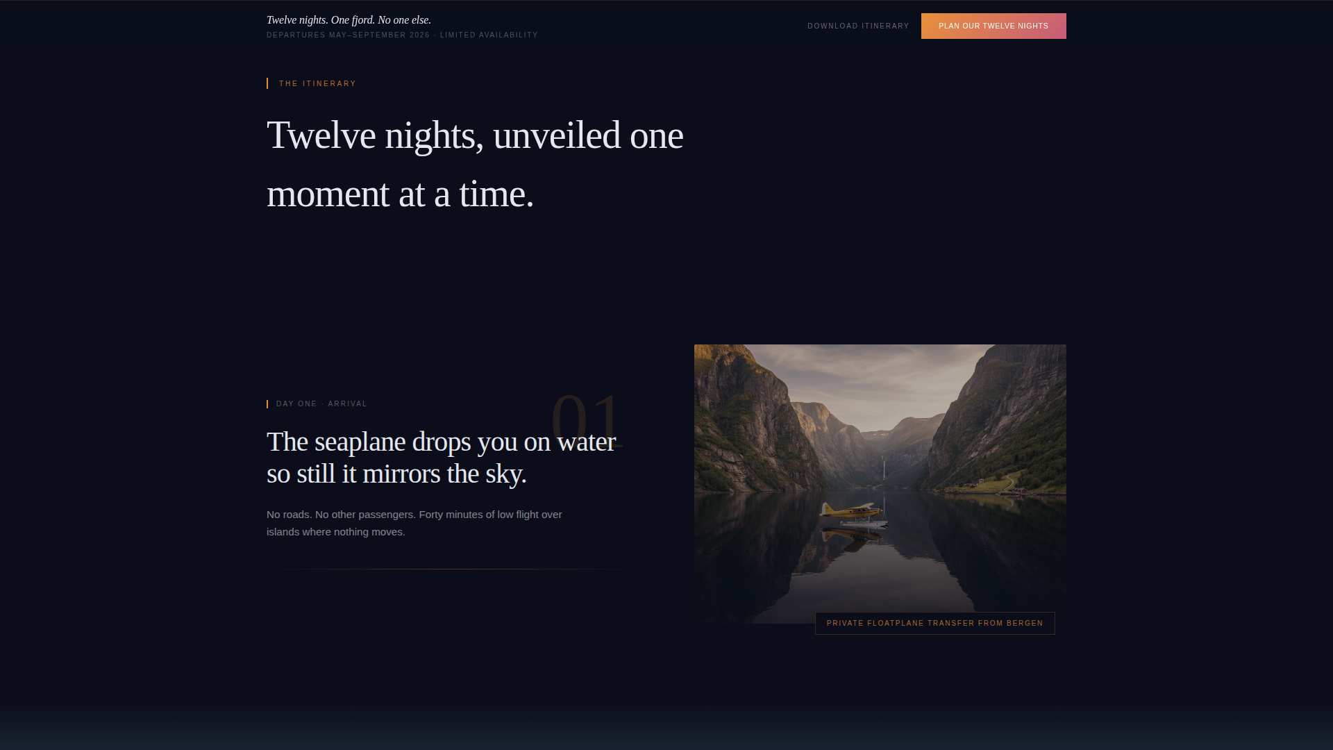 Norway Honeymoon Landing Page Template