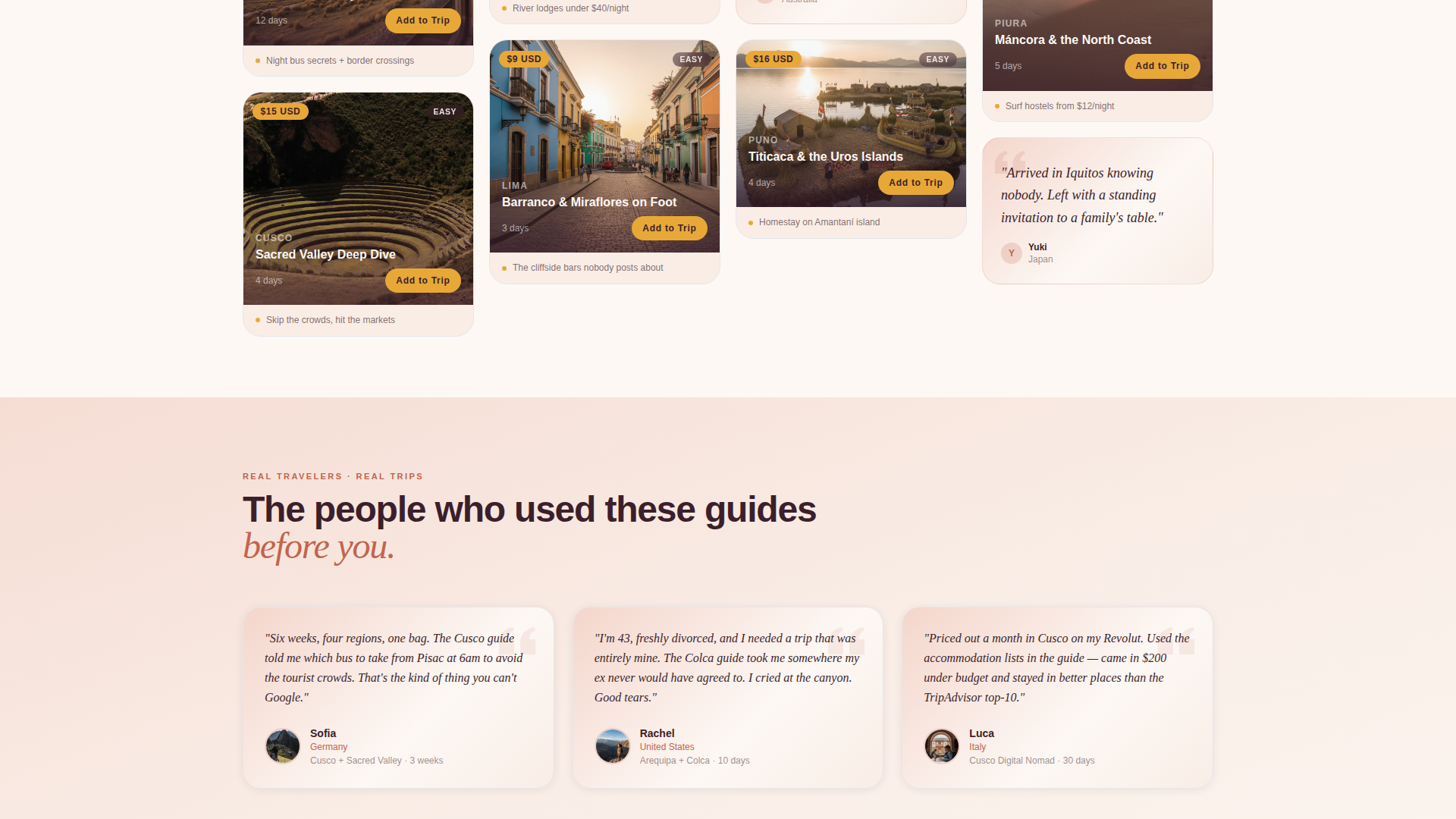 Peru Travel Specialist Professional Website Template