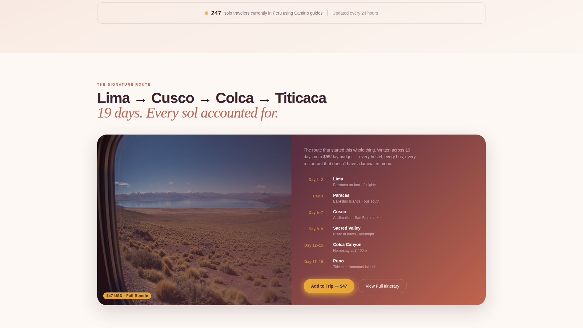 Peru Travel Specialist Professional Website Template
