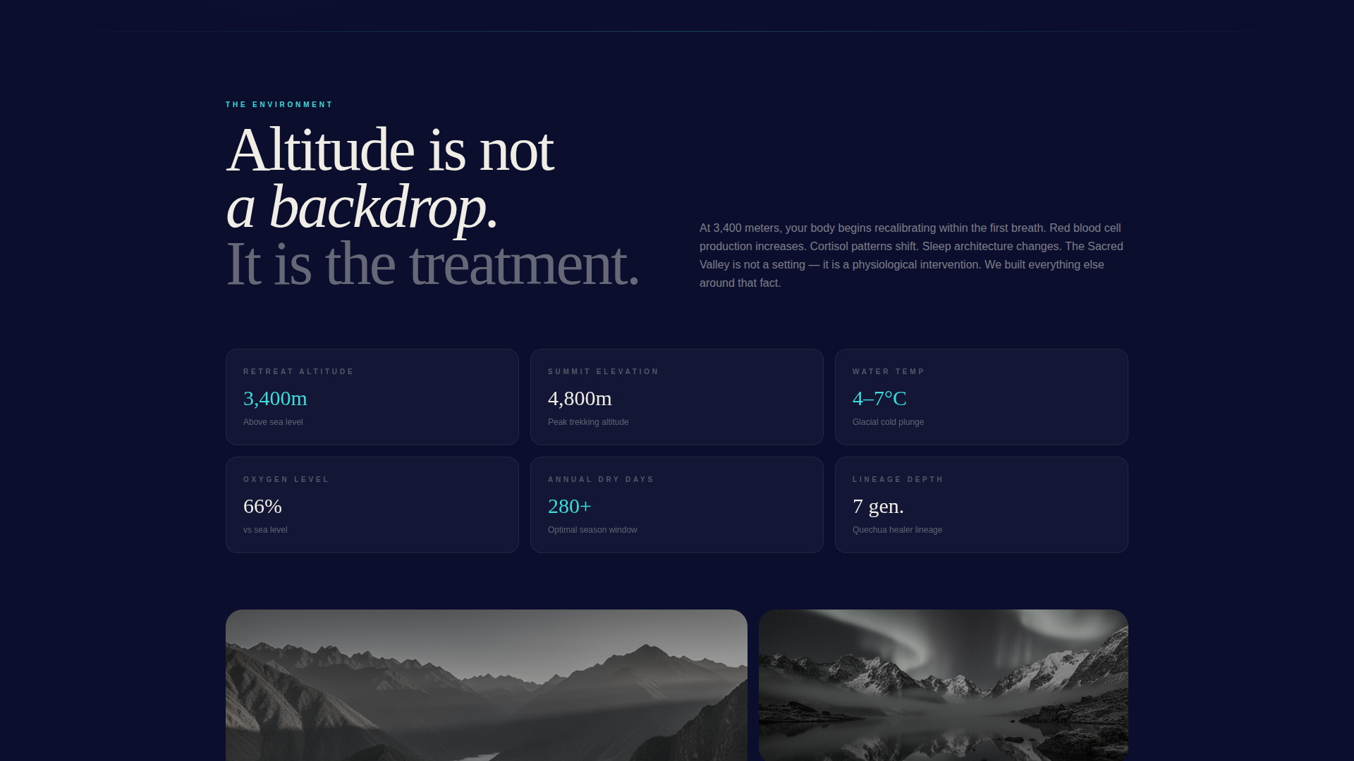Altiplano - Immersive Retreat Landing Page Template