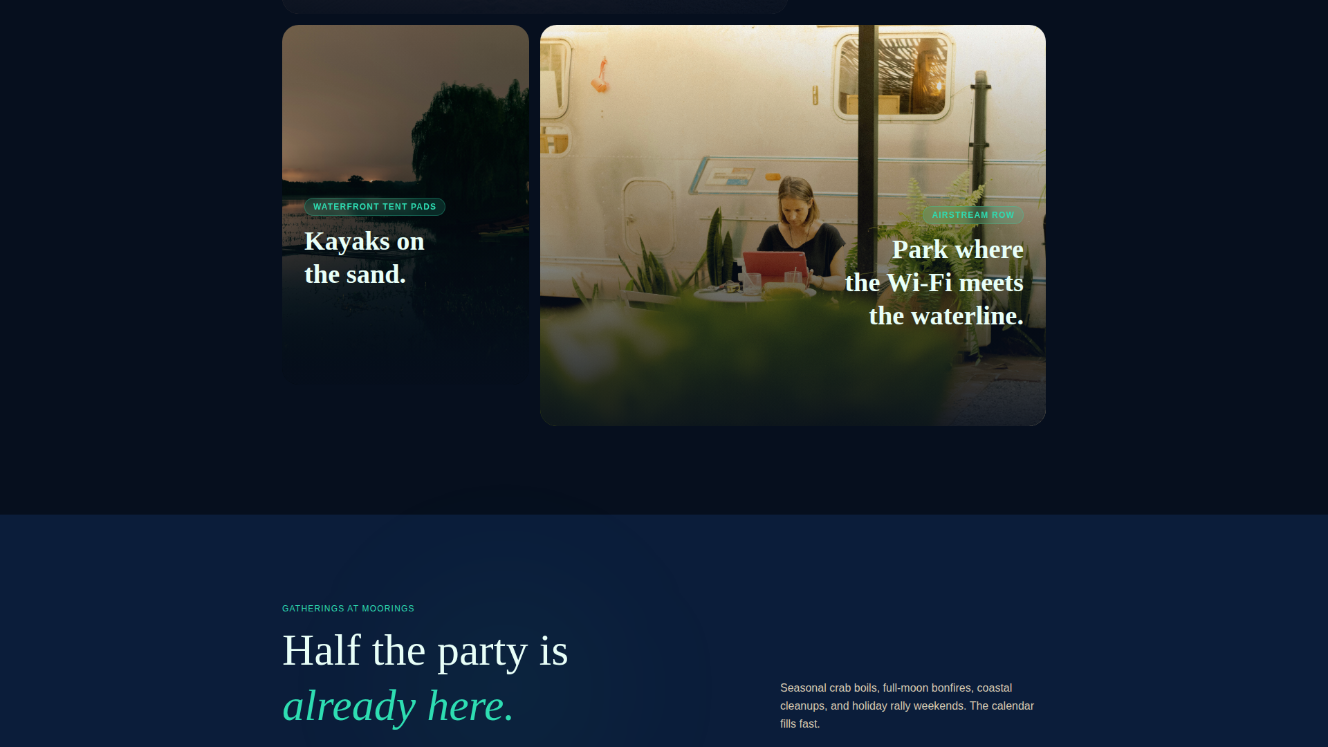 Campground & Glamping Booking Website Template