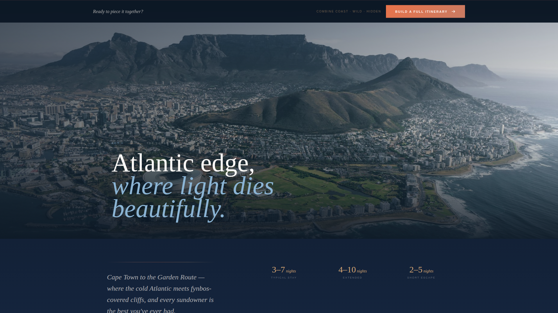 South Africa Travel Portfolio Website Template