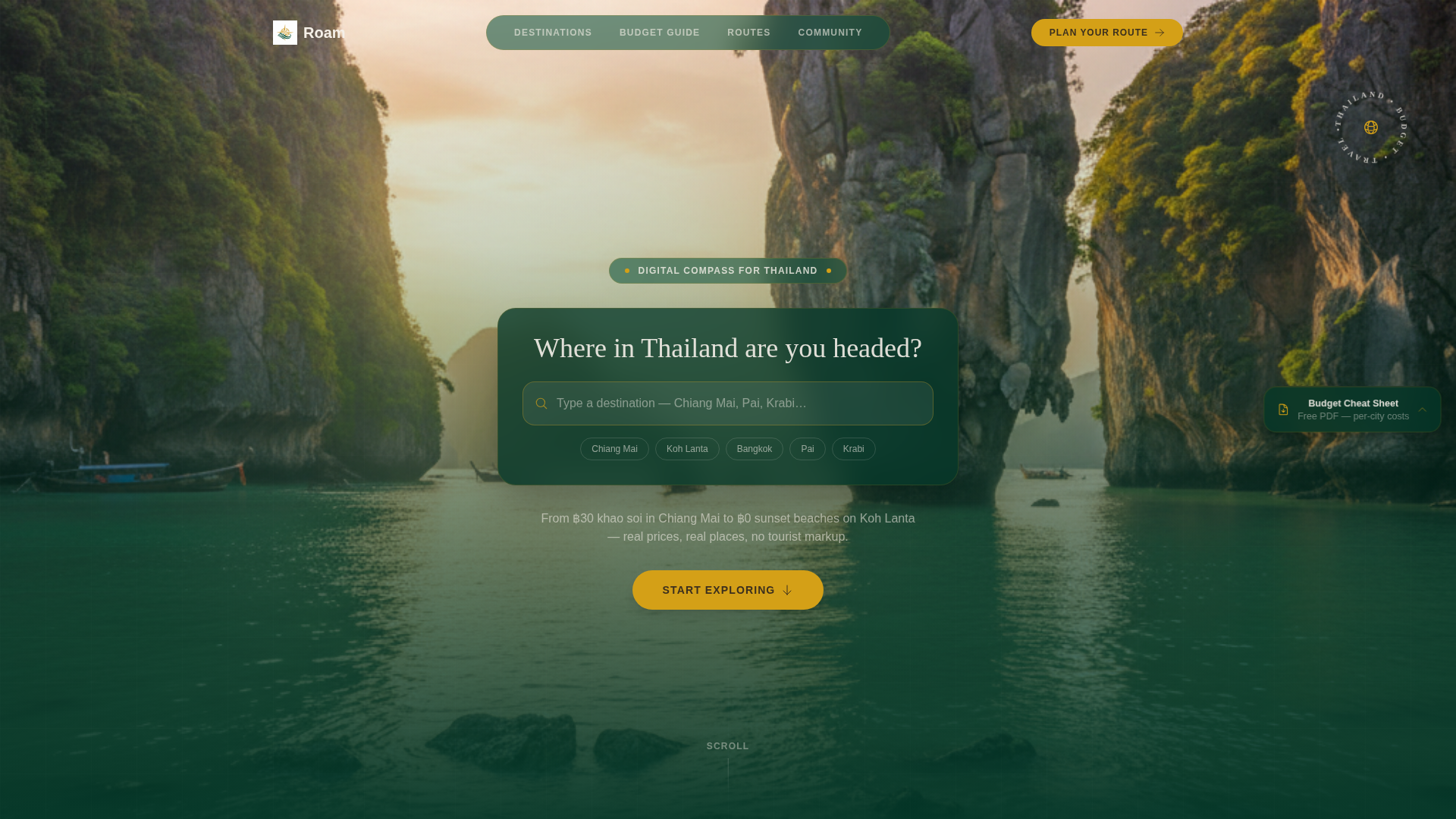 Thailand Travel Pricing Website Template