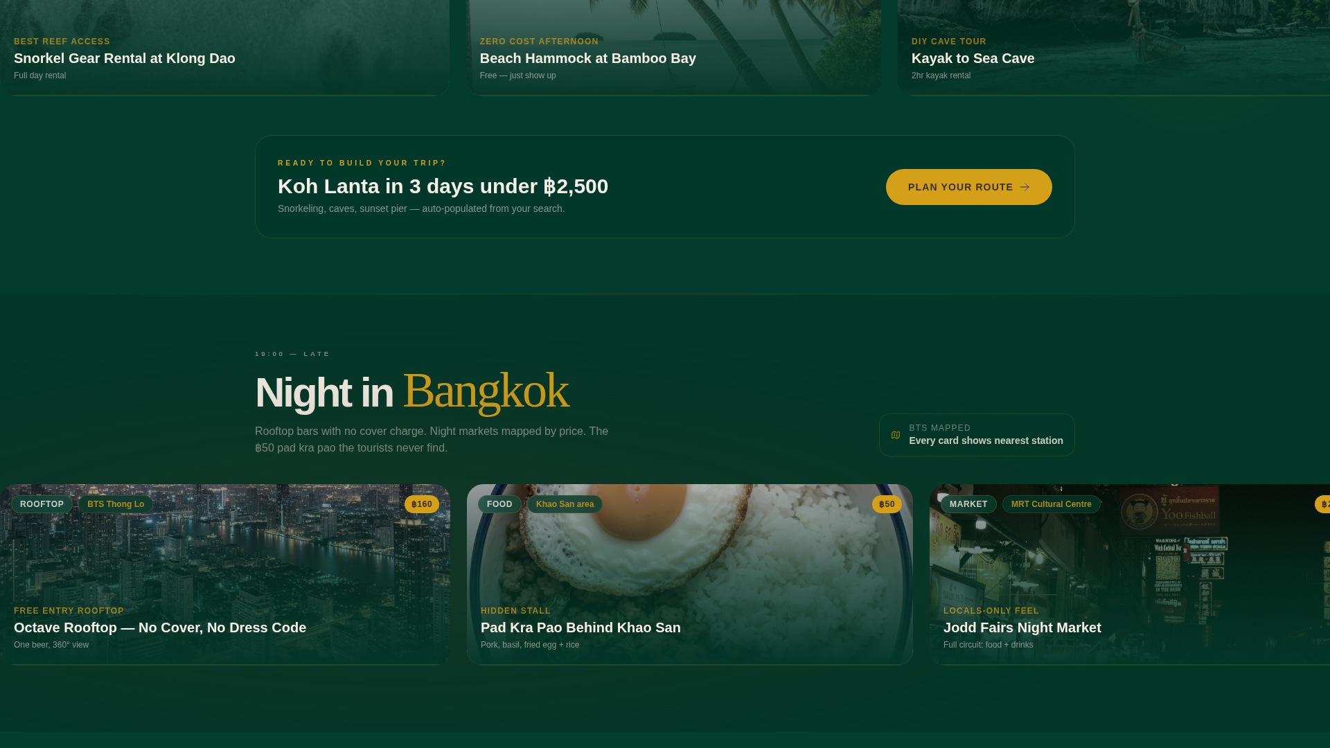 Thailand Travel Pricing Website Template