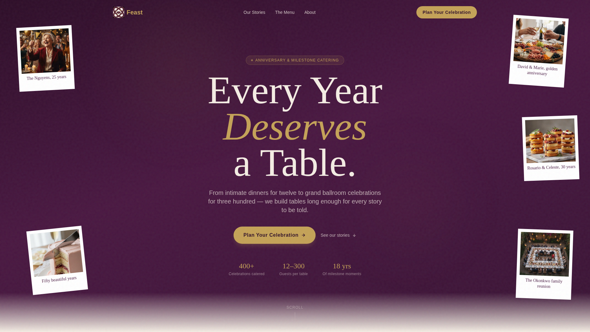 Anniversary Event Booking Website Template