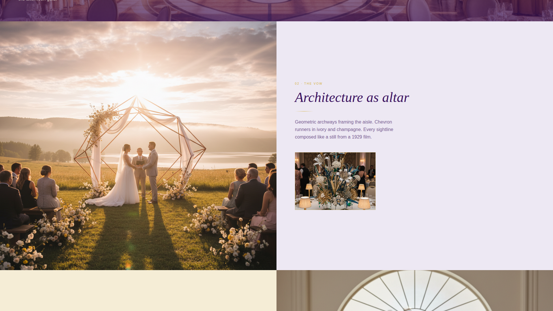 Art Deco Wedding Specialist Booking Website Template