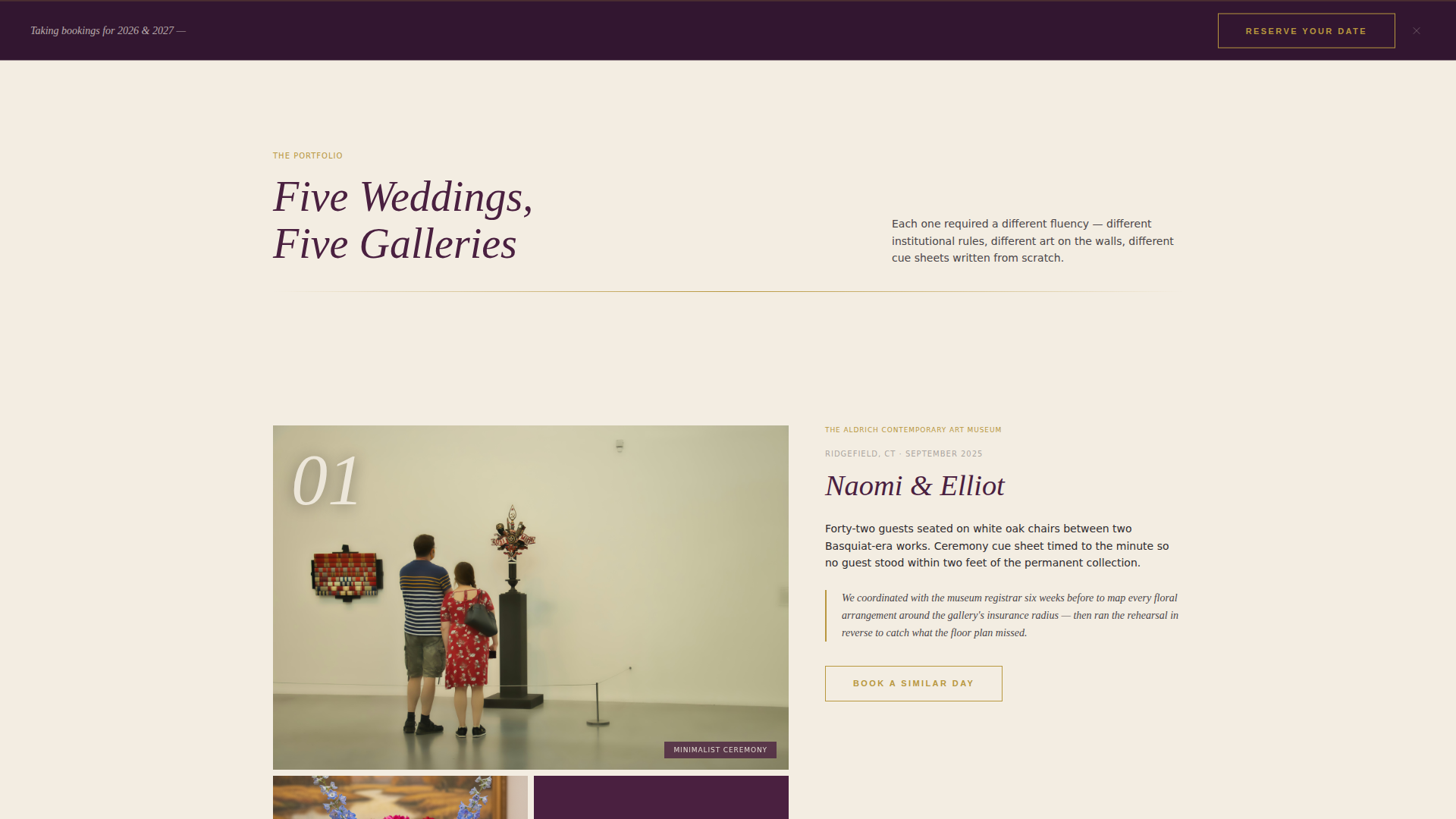 Wedding Venue Specialist Booking Website Template