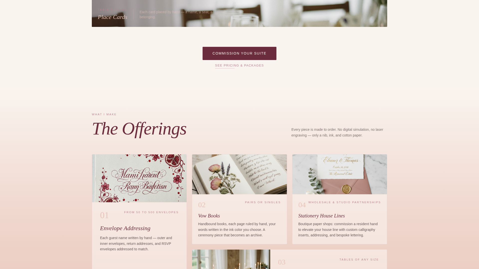 Artisan Calligraphy Landing Page Template