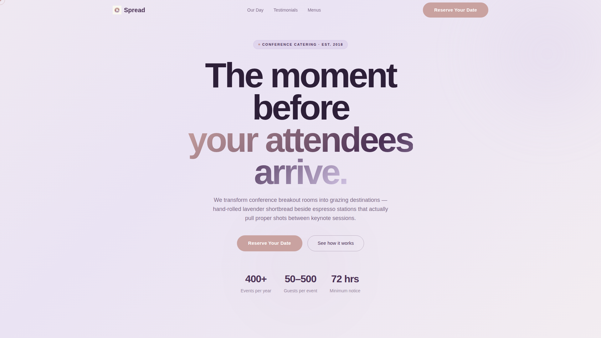 Conference Event Catering & Corporate Summit Website Template