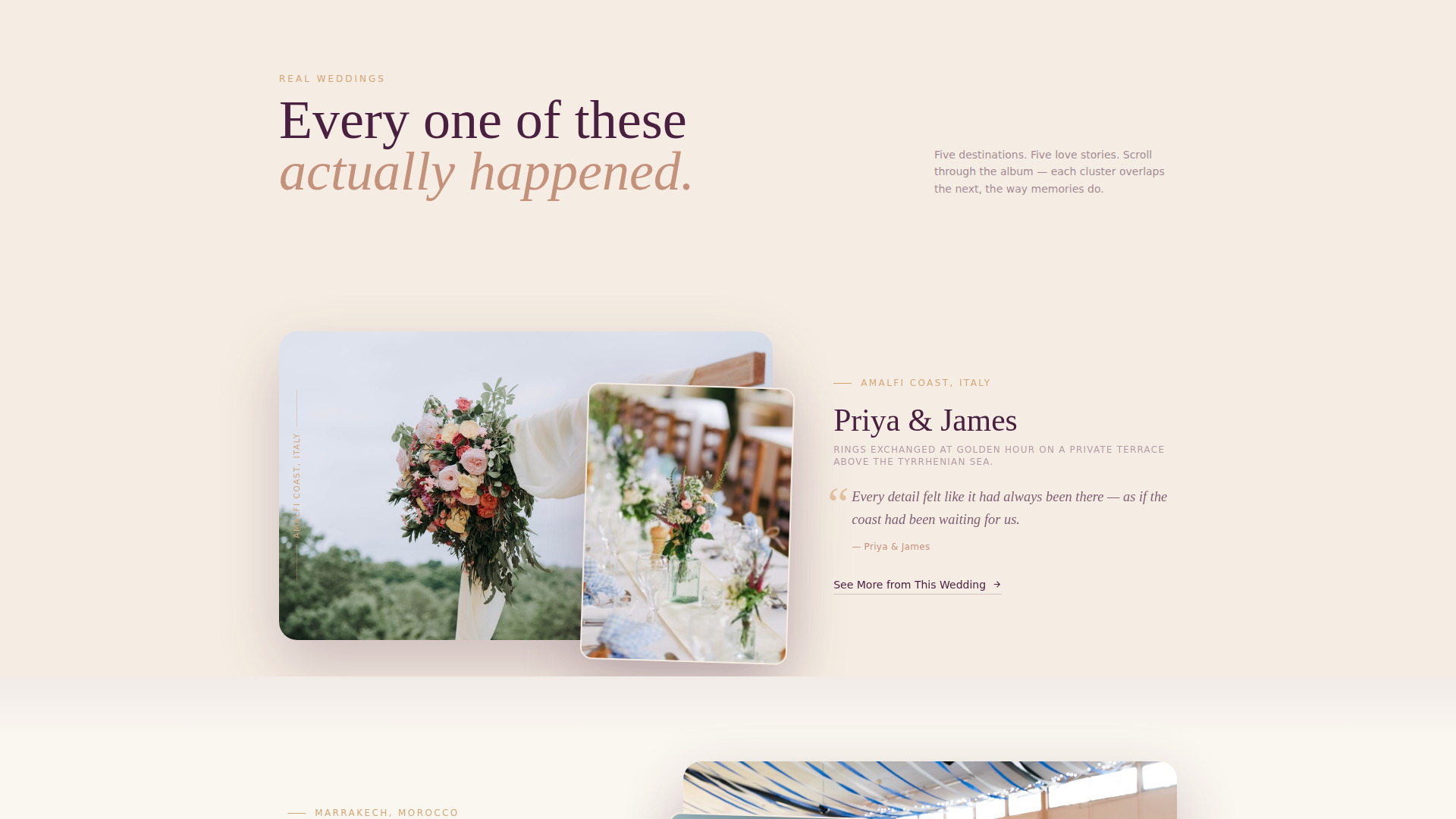 Destination Wedding Planner Real Couples Website Template