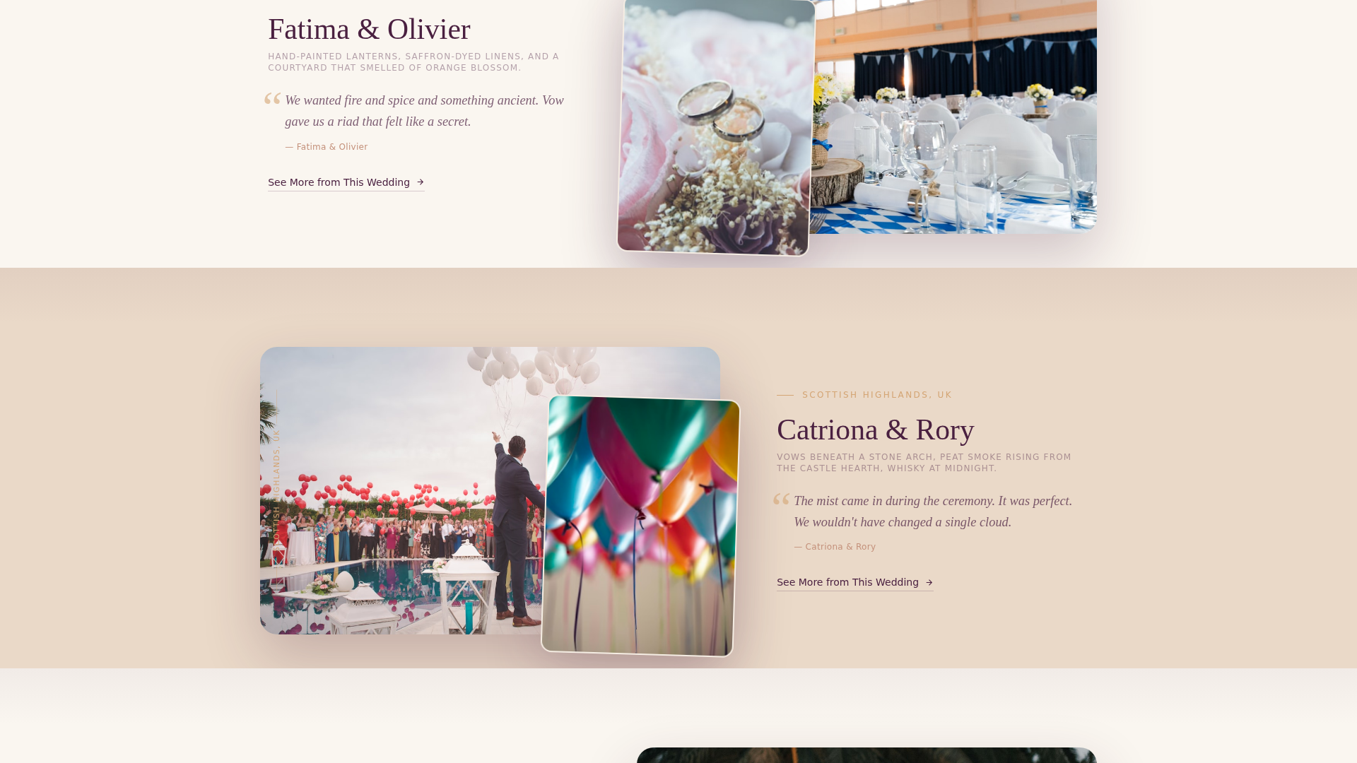Destination Wedding Planner Real Couples Website Template