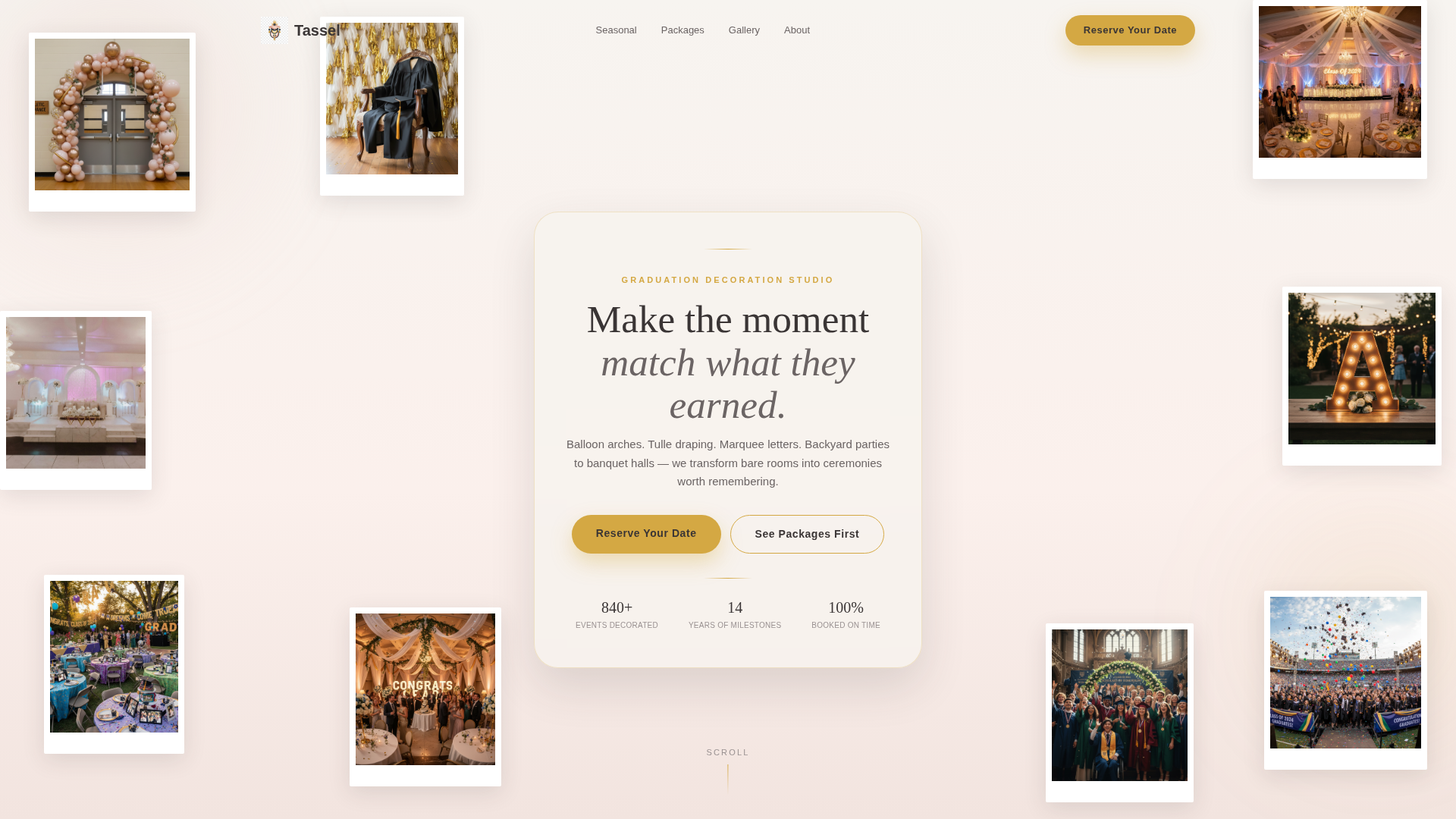 Graduation Event Advanced Booking Website Template