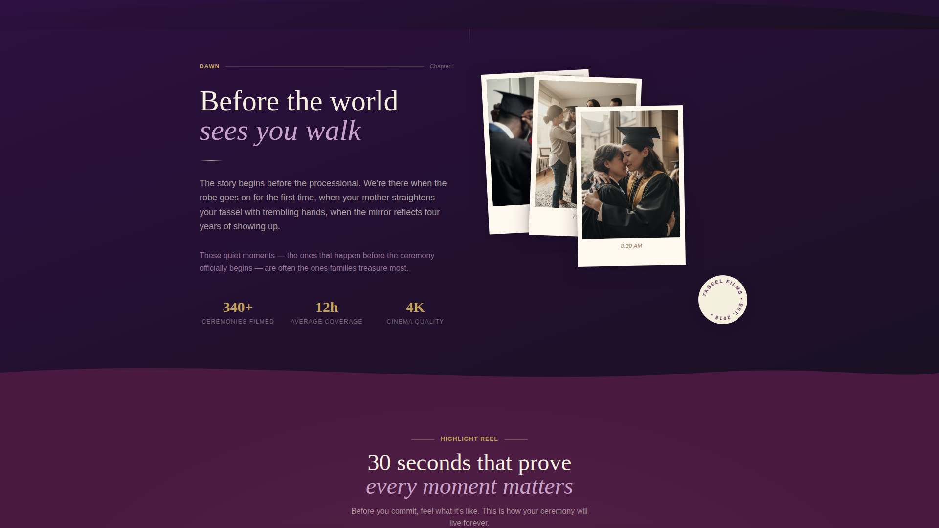 Graduation Event Specialist Booking Website Template