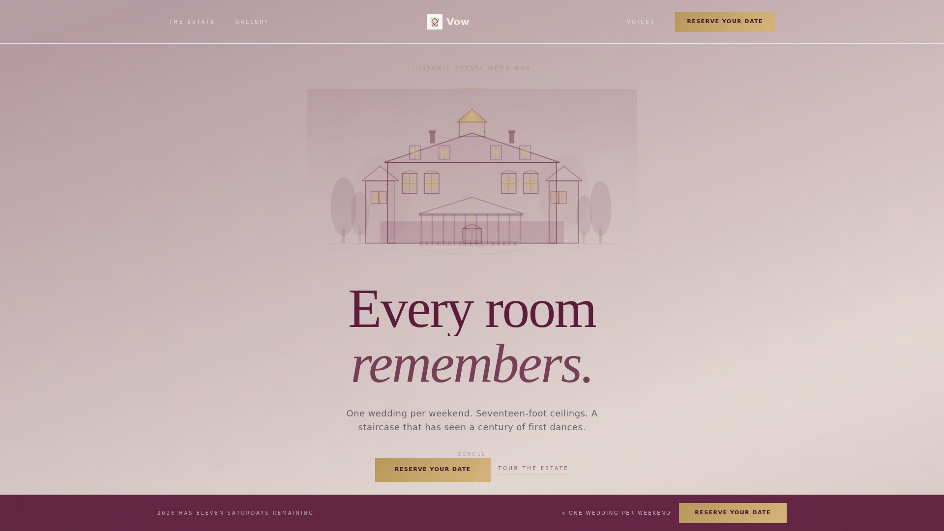 Wedding Venue Certified Booking Website Template