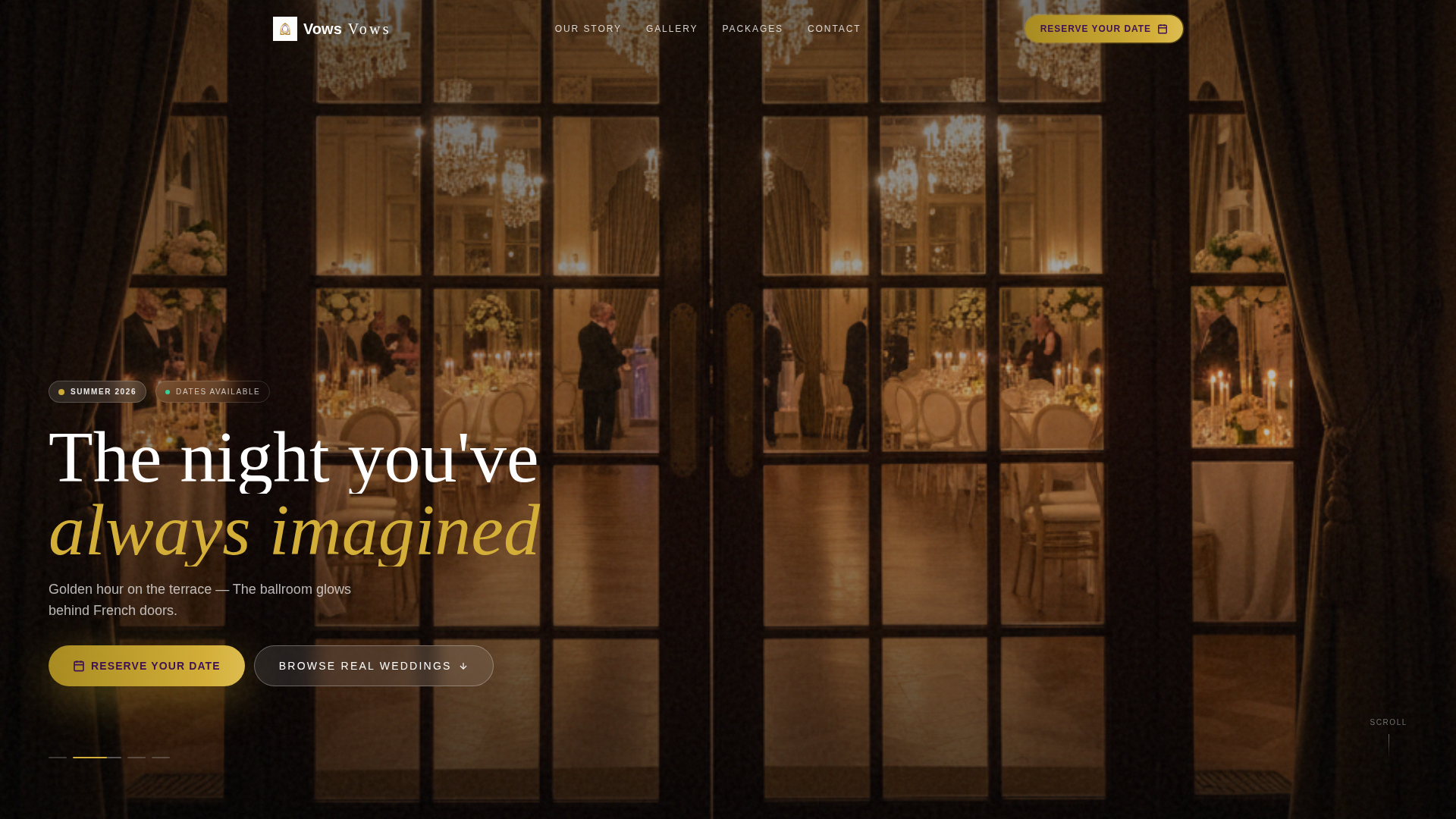 Wedding Venue Virtual Booking Website Template