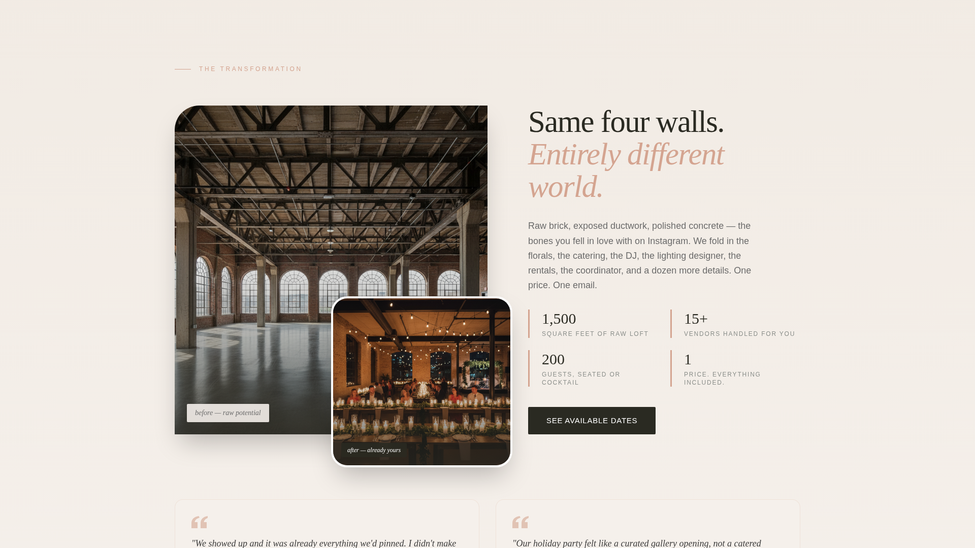 Wedding Venue Residential Booking Website Template
