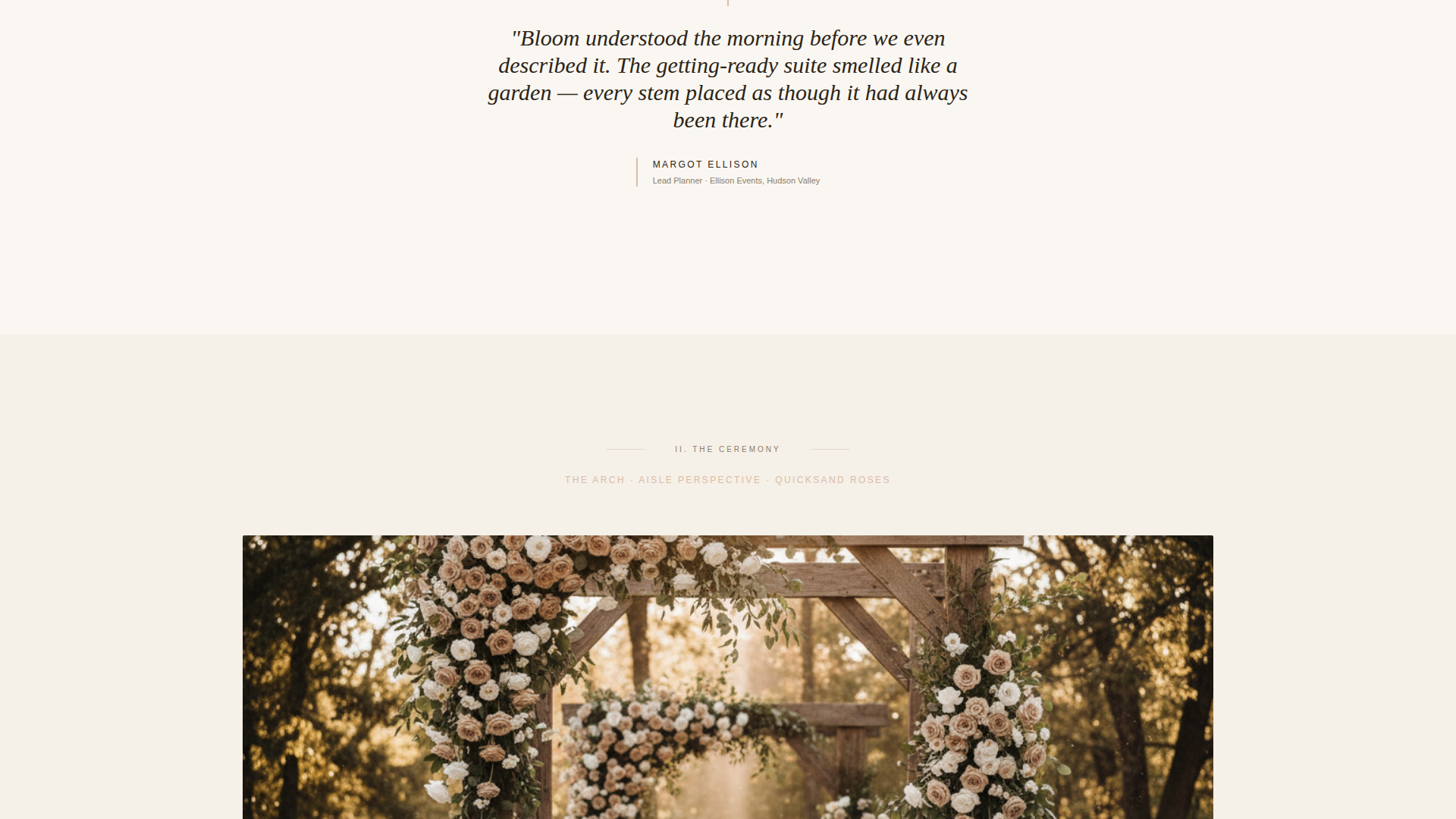 Luxury Wedding Florist Consultation Website Template