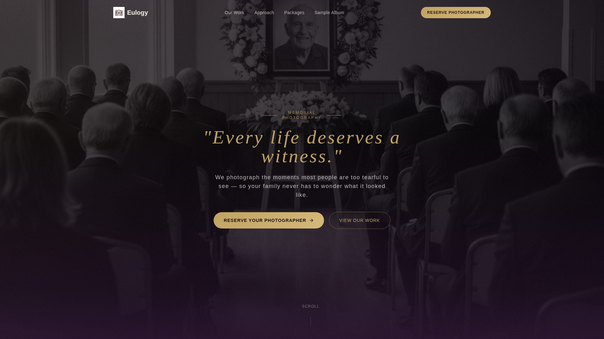 Memorial Event Specialist Booking Website Template