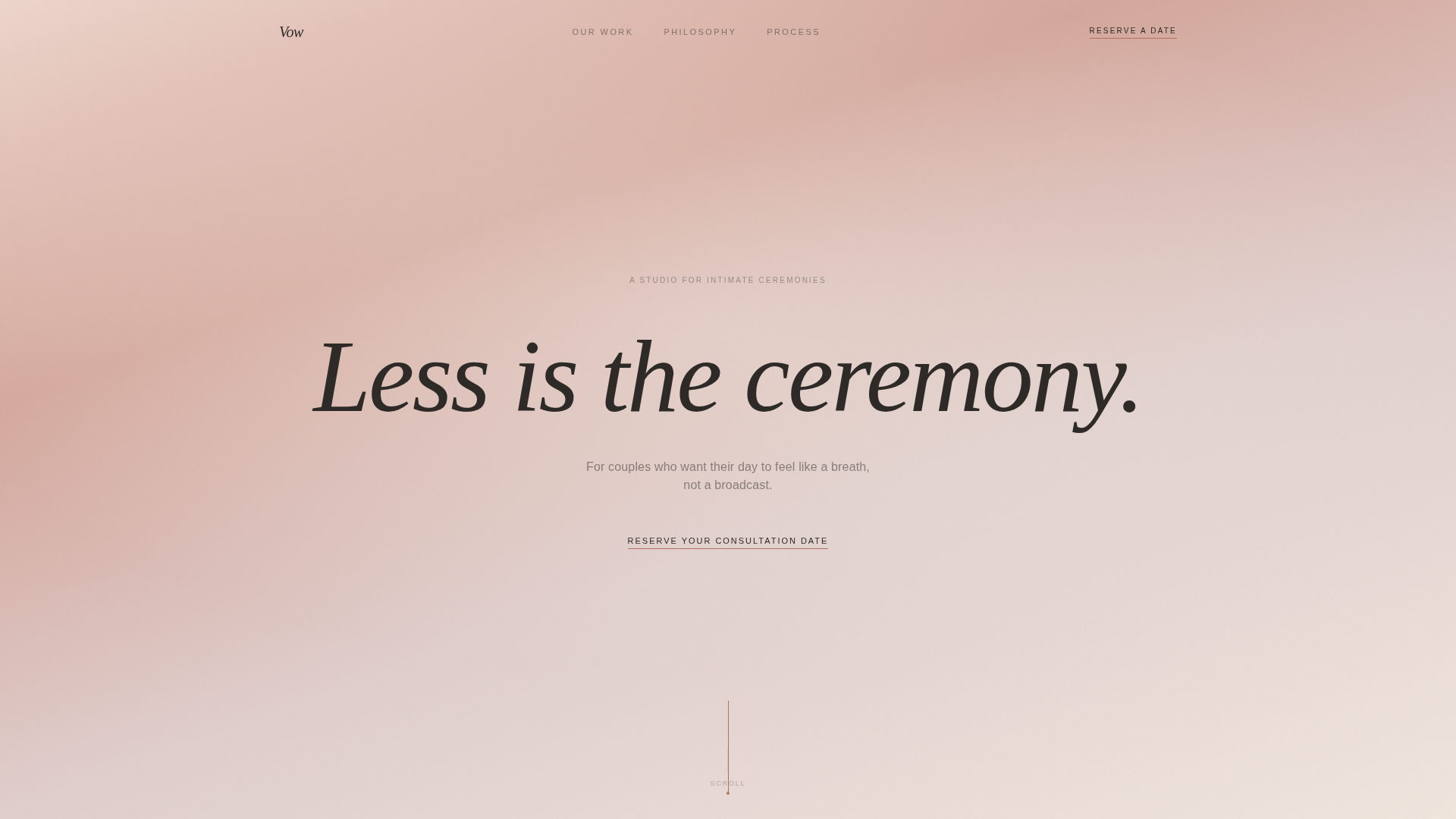 Minimalist Wedding Booking Website Template
