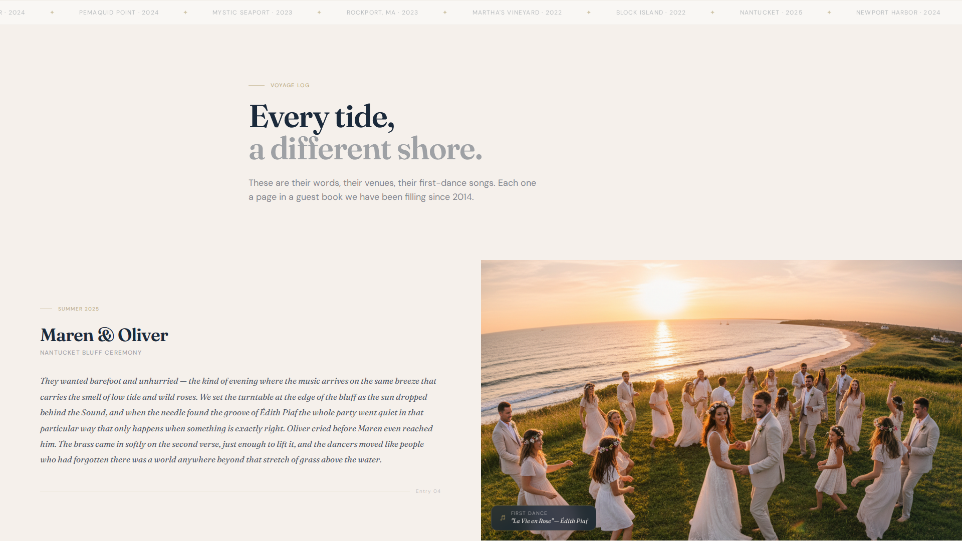 Nautical Wedding Pricing Website Template