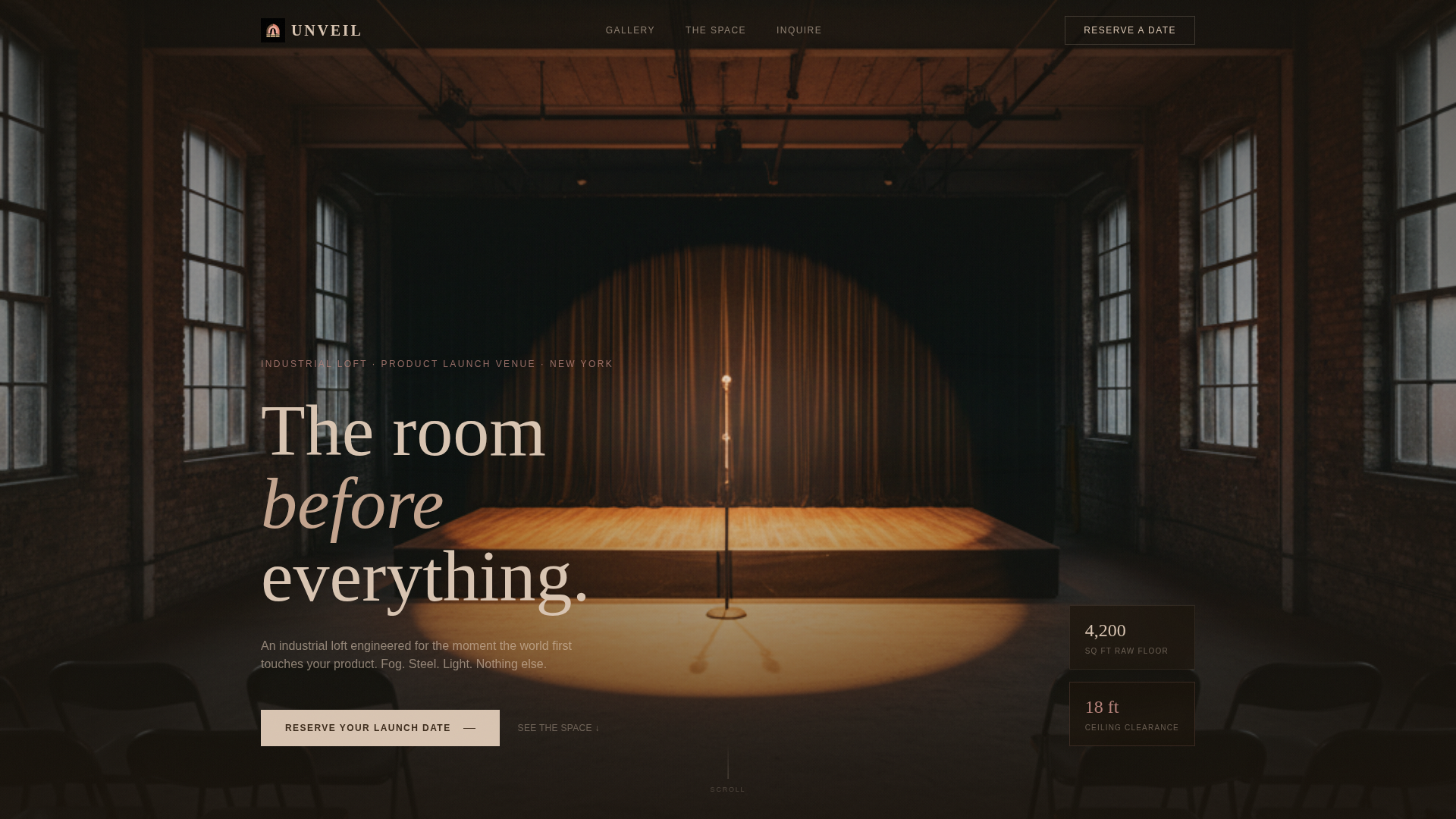 Product Launch Event Specialist Booking Website Template
