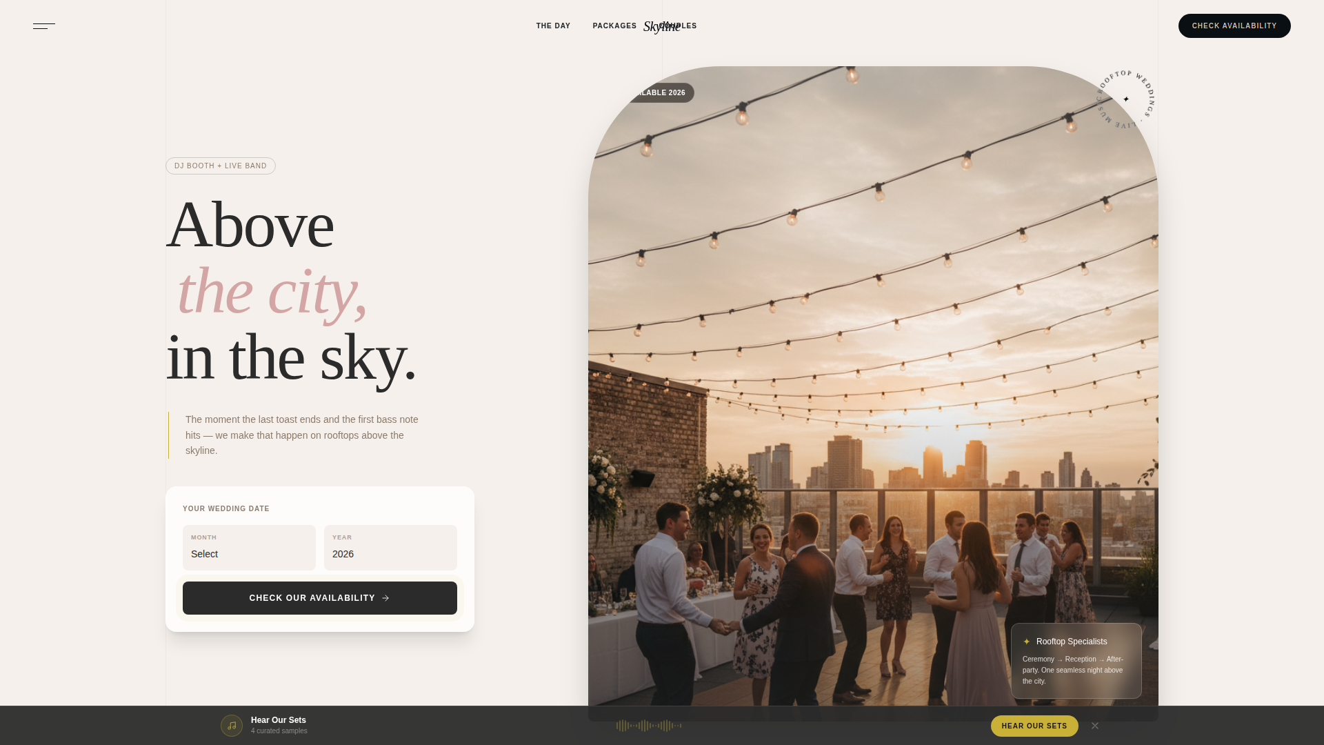 Stunning Rooftop Landing Page Template