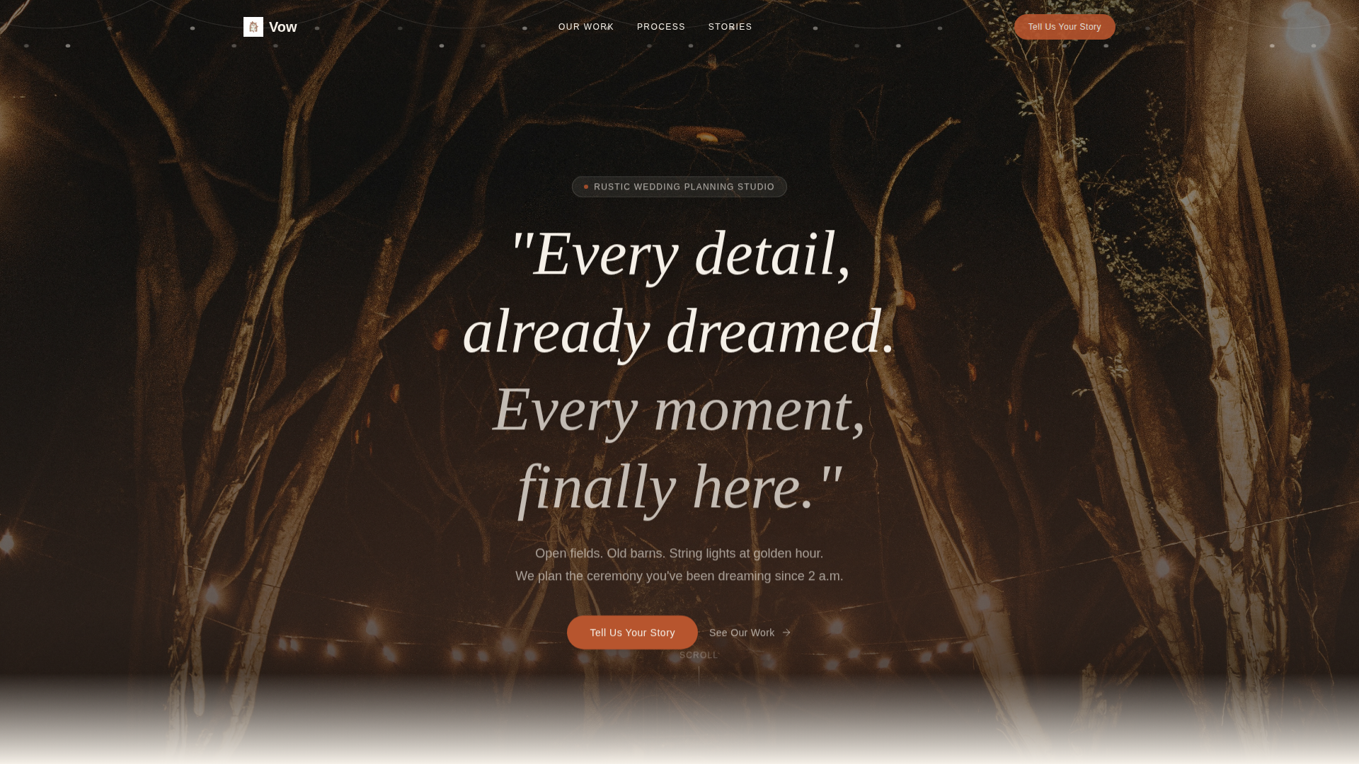 Rustic Wedding Specialist Booking Website Template