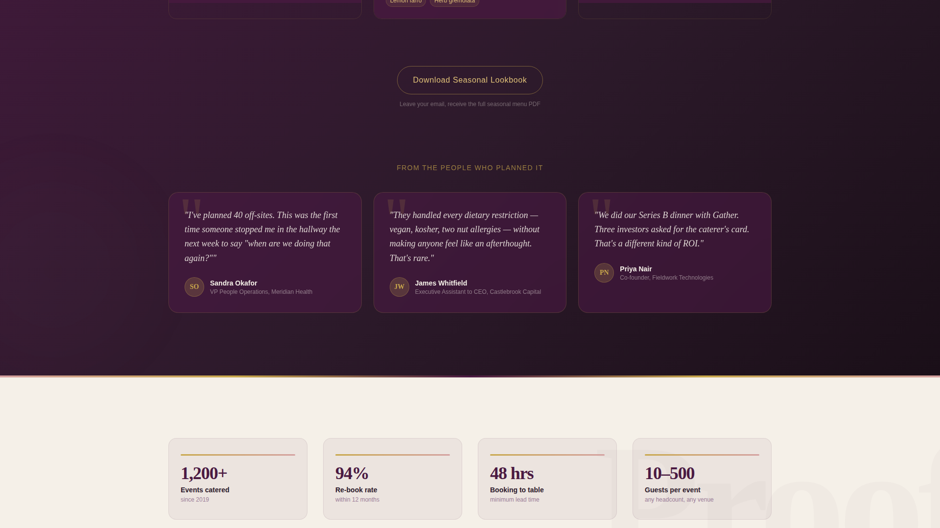 Catering Services Landing Page Template