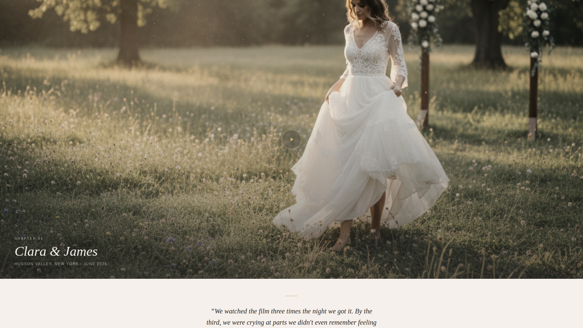 Videography Portfolio Landing Page Template